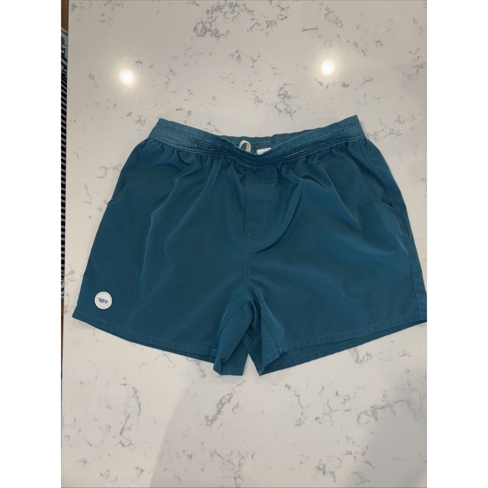 Fleet Feet‎ Wilmington NC Men's Running Shorts 5" Teal/Green EUC
